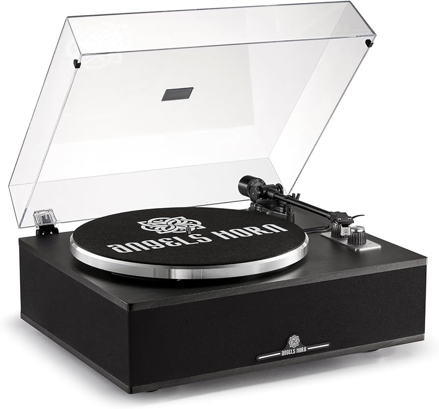 ANGELS HORN Bluetooth Vinyl Record Player - High-Fidelity 2-Speed Turntable with Built-in Speaker... | Amazon (US)