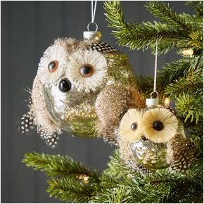 Owl Glass Ball Ornament | West Elm (US)