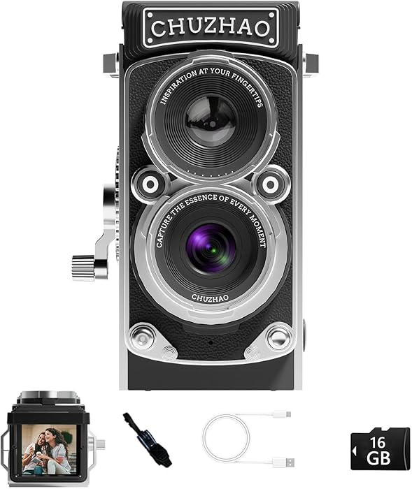 CHUZHAO Vintage Mini Digital Camera, Portable TLR Style Retro Point and Shoot Compact Small Pocke... | Amazon (US)