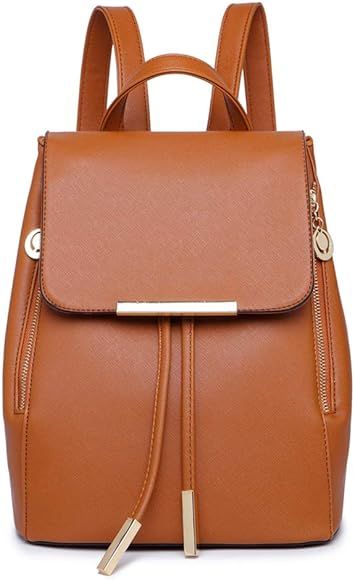 B&E LIFE Fashion Shoulder Bag Rucksack PU Leather Women Girls Ladies Backpack Travel bag (Brown) | Amazon (US)