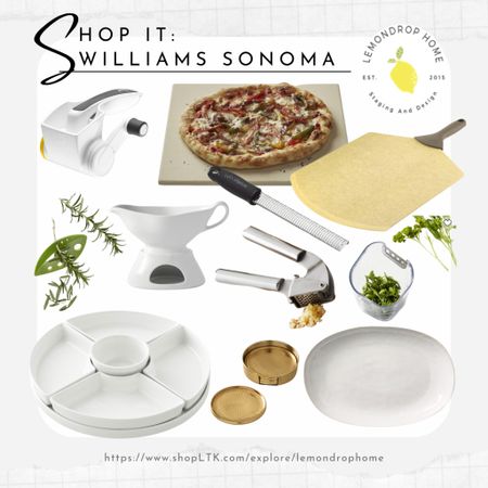 Here are some of my favorite things Williams Sonoma has to offer and they make great hostess gifts too. Here’s what you see: cheese grater, herb de-stemmer, gravy boat, appetizer plate, pizza stone and peel, rasp grater, garlic press, coasters, and serving platter. 

#LTKfindsunder100 #LTKfamily #LTKHoliday