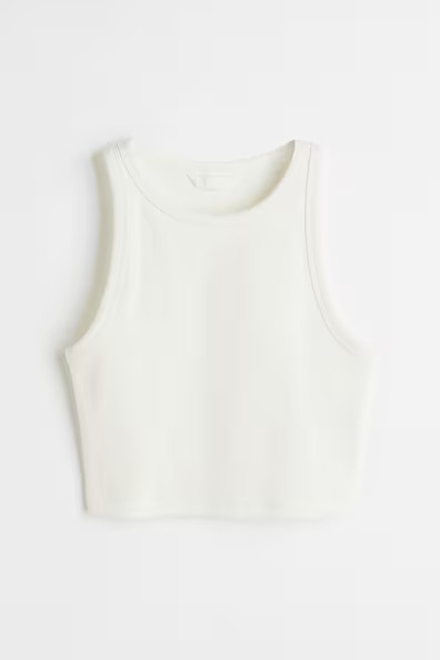 H & M - Crop Tank Top - White | H&M (US + CA)