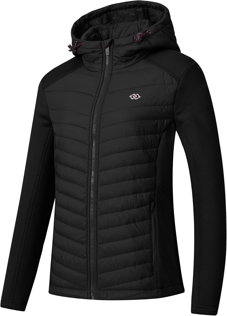 MoFiz Women's Insulated Hiking Hybrid Jacket Coat Lightweight Full Zip Soft Fleece Thermal Runnin... | Amazon (CA)