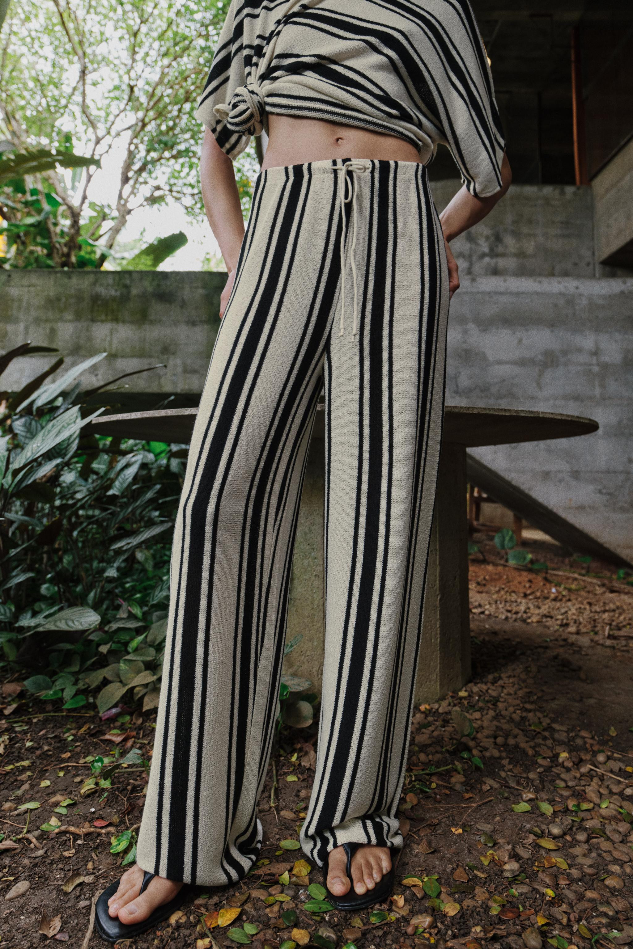 RUSTIC WIDE-LEG TROUSERS | Zara UK
