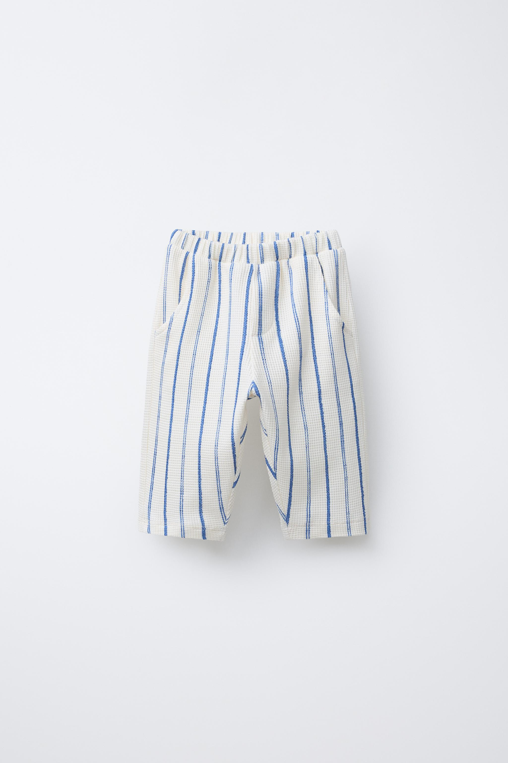 STRIPED EMBOSSED PANTS | Zara US