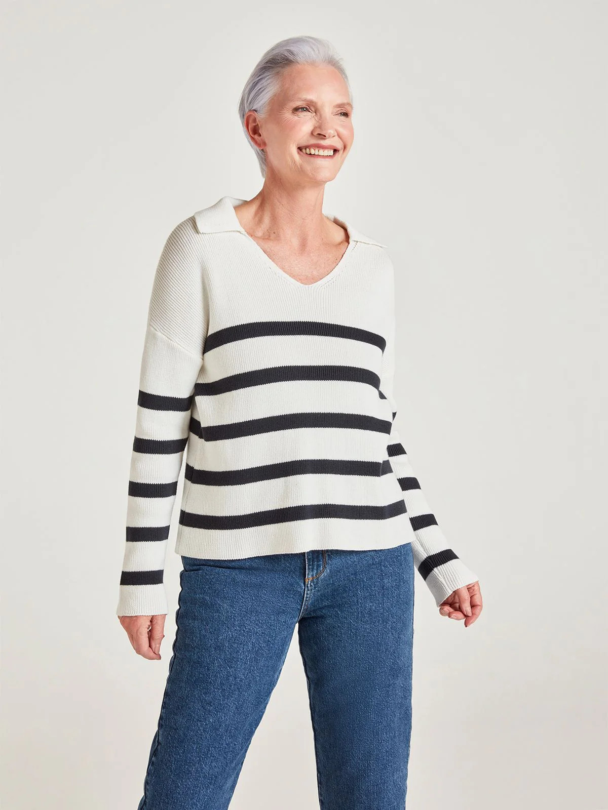 Analia Organic Cotton Knit Jumper - Cream | Thought (Global)