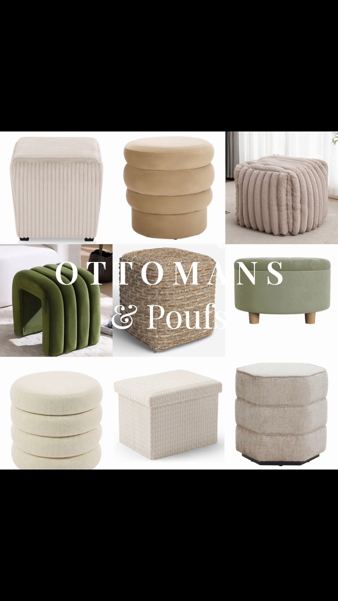 Perfect ottoman & pouf options for underneath those console tables.
@Wayfair @amazonfindsandfashion 

#LTKU #LTKSaleAlert #LTKHome