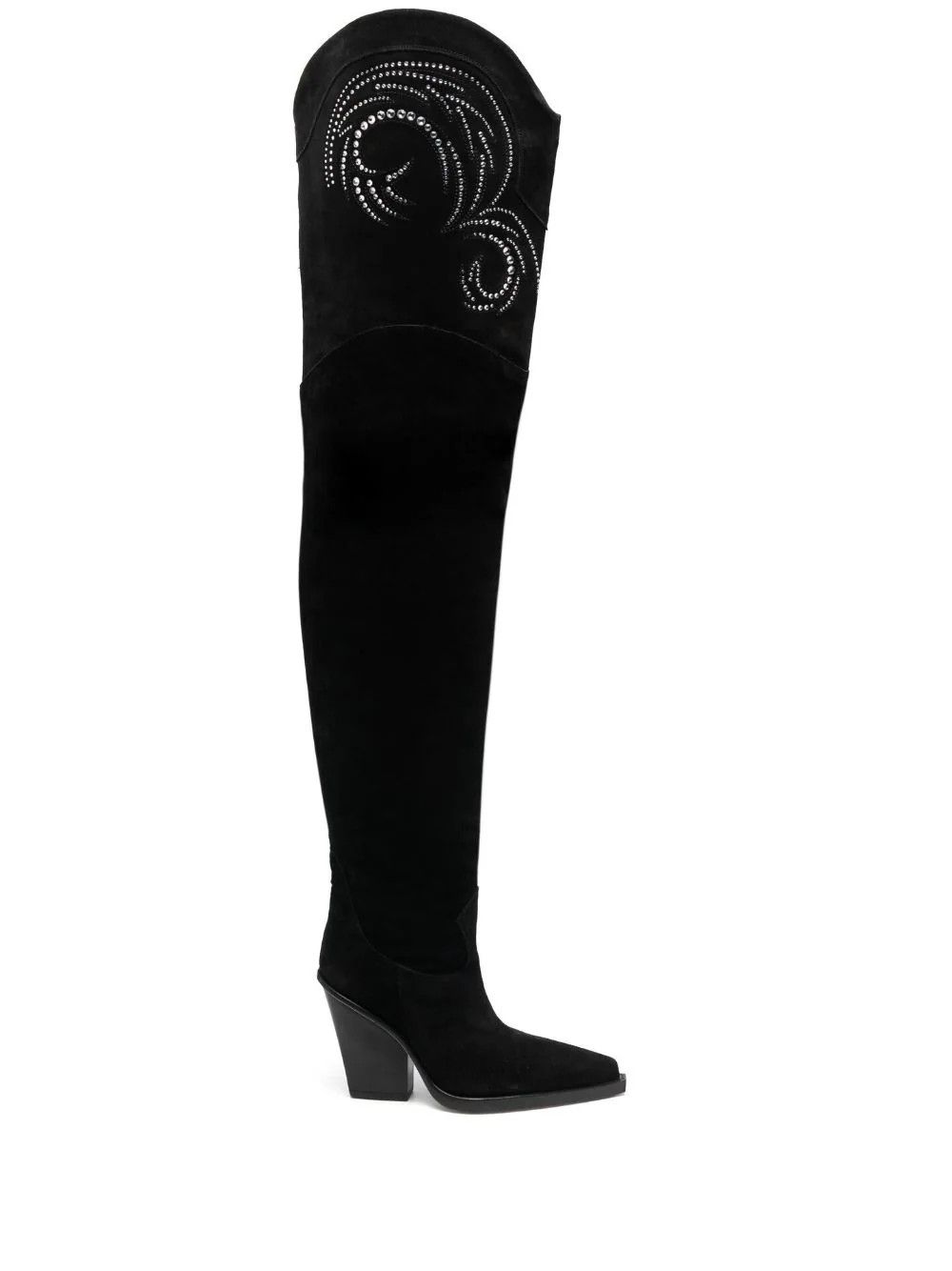 Dakota crystal-embellished thigh-high boots | Farfetch Global