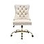 Pink Gold Desk Chair, Girls Vanity Chair with Wheels, Velvet Office Chair | Amazon (US)