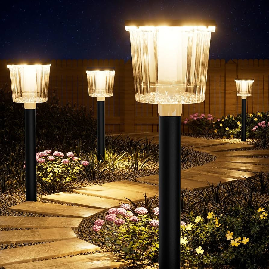 Super Bright Solar Pathway Lights Outdoor Powered 8 Pack,Adjustable Warm&Cool White,Waterproof IP... | Amazon (US)