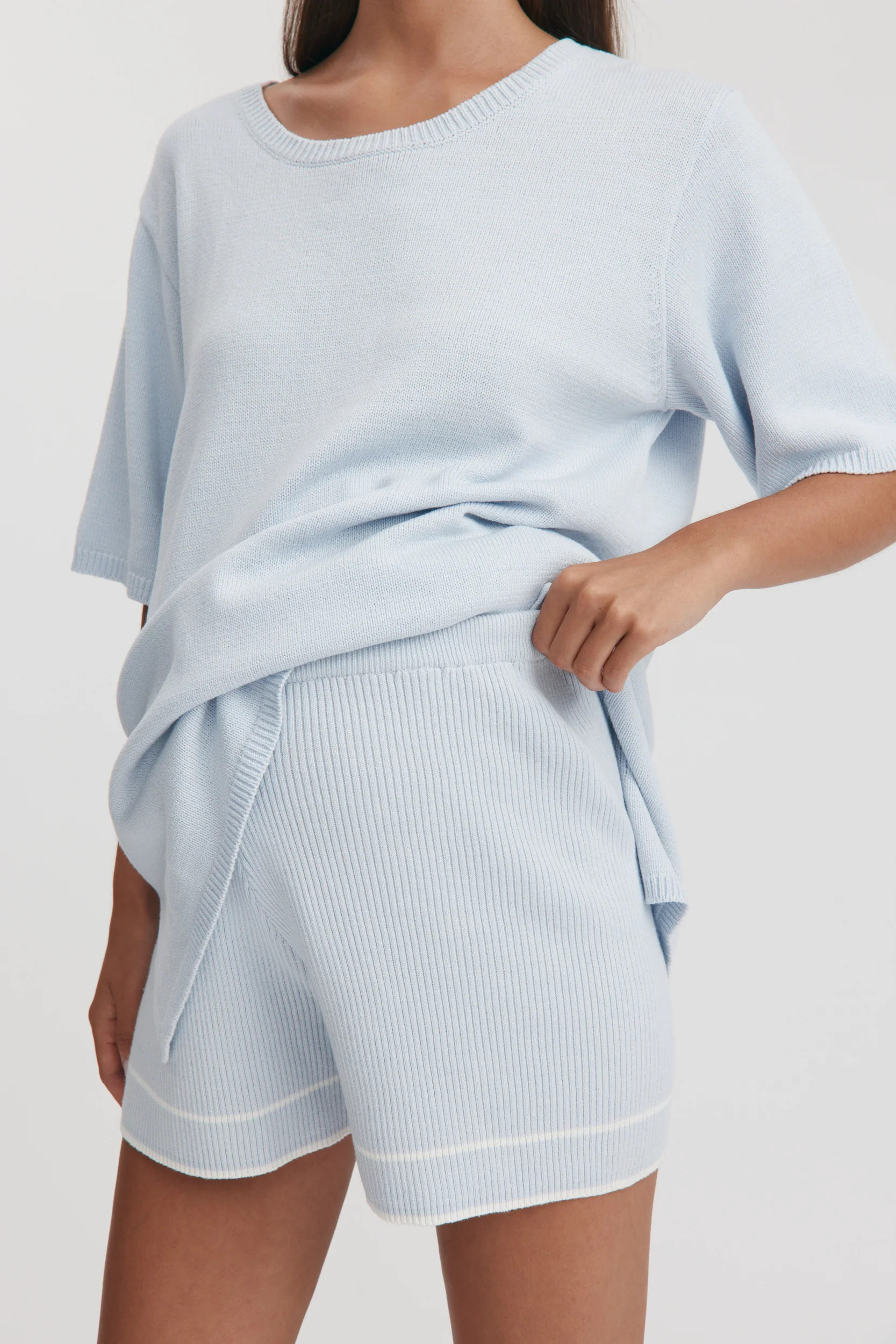 Poppy Cotton Knit Tee (Powder) | Legoe Heritage Maternity APAC