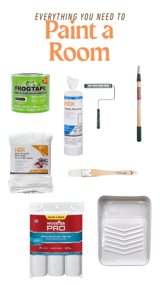 We’ve got a lot of rooms to paint at the new rental house and these are our necessary supplies to start!