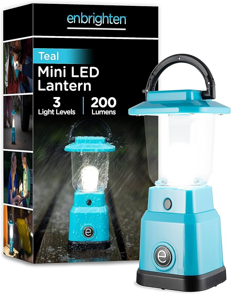 Enbrighten LED Mini Camping Lantern, Battery Powered, 200 Lumens, 40 Hour Runtime, 3 Modes, Night... | Amazon (US)