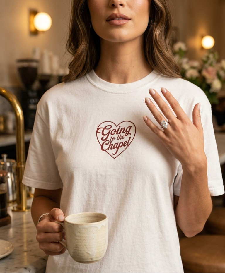 🤍 In my "Going to the Chapel" era.

The sweetest little bridal tee for every moment leading up to "I do." Whether you're grabbing coffee after your venue tour, packing for your honeymoon, heading to your bridal shower, or just soaking in your engagement season, this vintage-inspired tee was made for the soft, romantic bride.

☁️ Oversized Comfort Colors
🤍 Vintage-inspired heart graphic
✨ The perfect bridal era staple

#BrideStyle #BrideToBe #GoingToTheChapel #BridalFashion #WeddingWeekend #BridalShowerOutfit #EngagementOutfit #BrideShirt #WeddingMorning #ComfortColors #WeddingPlanning #BrideAesthetic #LTKWedding #LTKStyle #BridalInspo 

 #LTKWedding