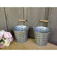 Farmhouse Olive Buckets/Pails For Flower Girl/ Buckets/ Pails Farmhouse Wedding/Decorated | Etsy (US)