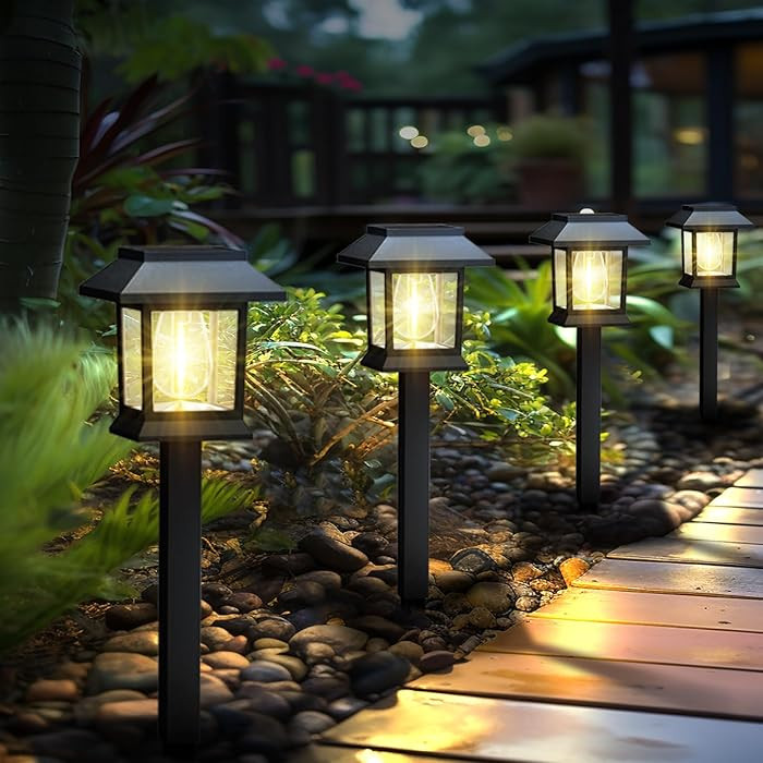 Solar Lights Outdoor,12 Pack 3000K Waterproof Auto On/Off Solar Pathway Lights for Your Garden, L... | Amazon (US)