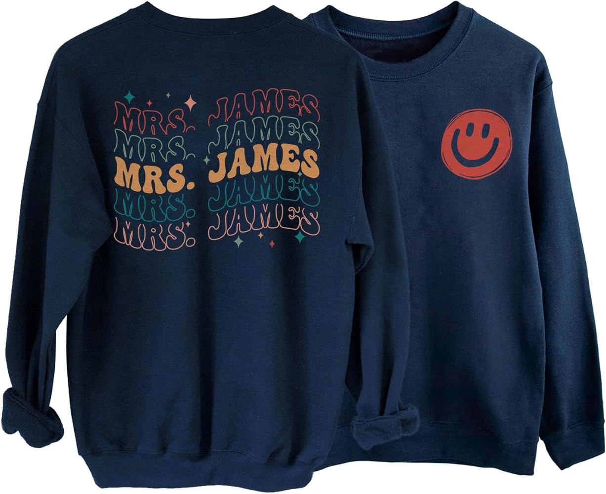 Custom Mrs Sweatshirt - Mrs Last Name Sweatshirt, Bride Personalized Sweatshirt, Wifey Sweatshirt... | Amazon (US)