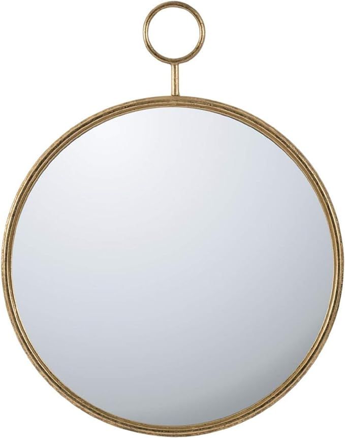 A & B Home 28.25" Gold Modern Style Framed Round Wall Mounted Mirror Decor | Amazon (US)
