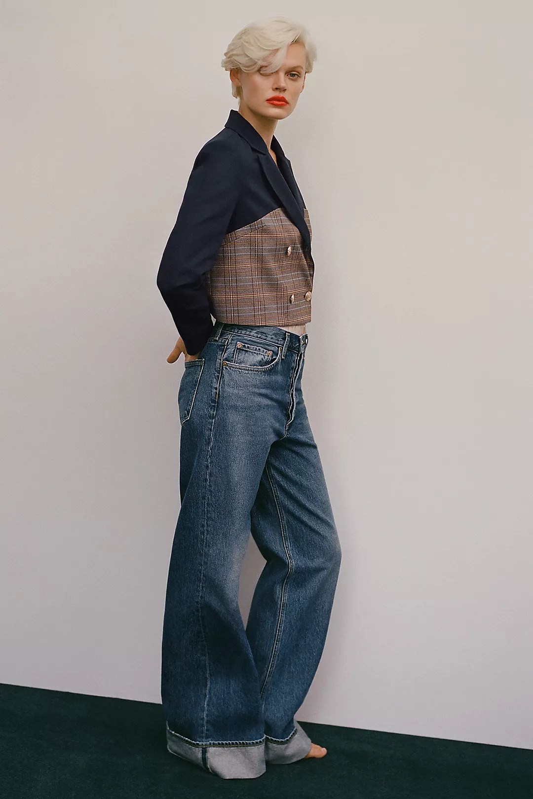 AGOLDE Dame High-Rise Cuffed Wide-Leg Jeans | Anthropologie (US)