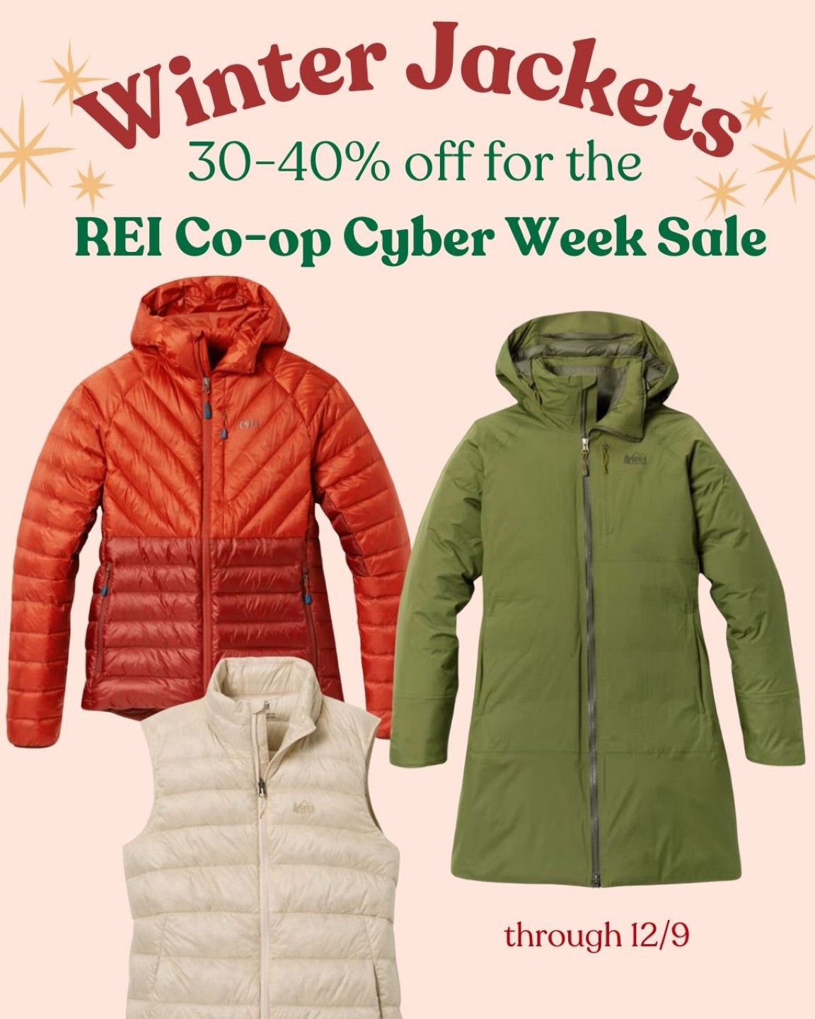 Winter jackets 30-40% for REI Co-op’s Cyber Week Sale 

#LTKCyberWeek #LTKGiftGuide #LTKSaleAlert