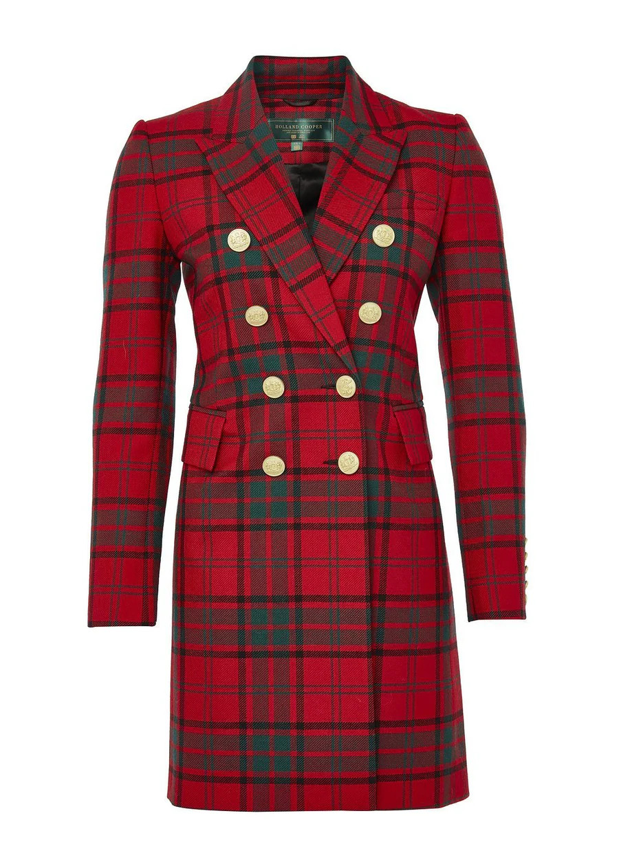 Knightsbridge Coat (Red Tartan) | Holland Cooper