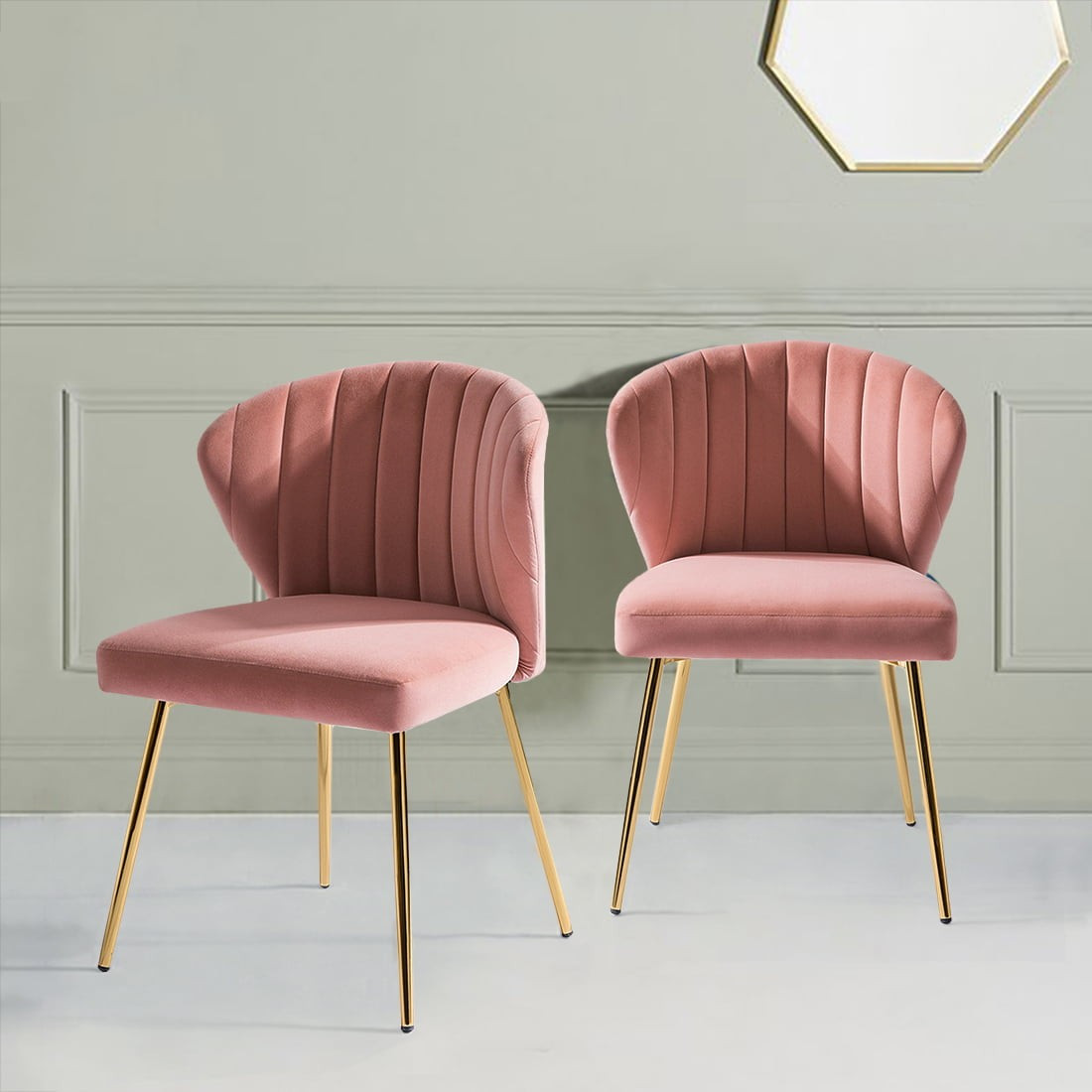 14 Karat Home Milia Dining Chair, Set of 2, Pink - Walmart.com | Walmart (US)