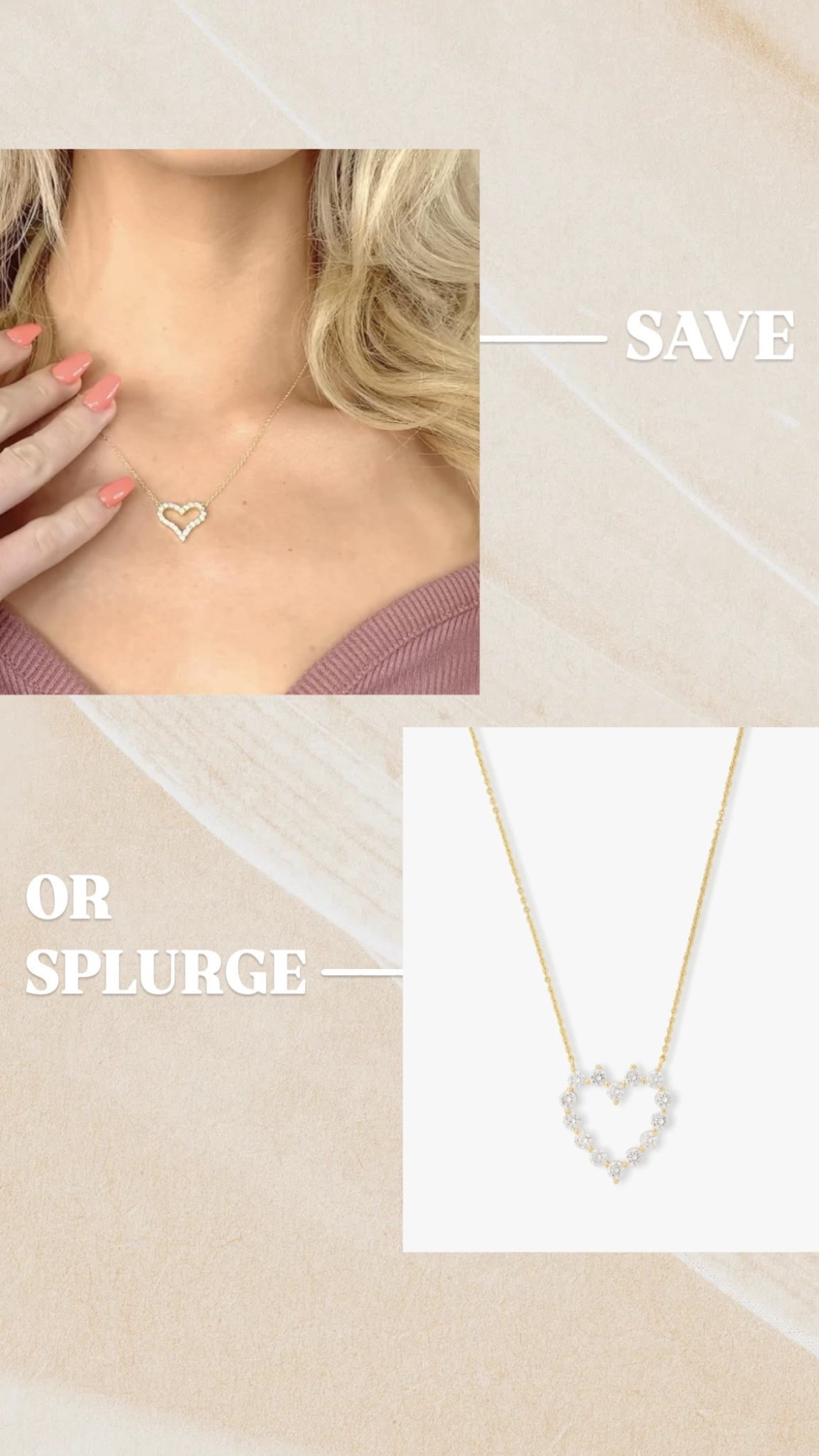 Save or splurge? Gorgeous diamond heart necklace from Amazon or Melinda Marie

#LTKStyleTip #LTKSaleAlert #LTKFindsUnder50