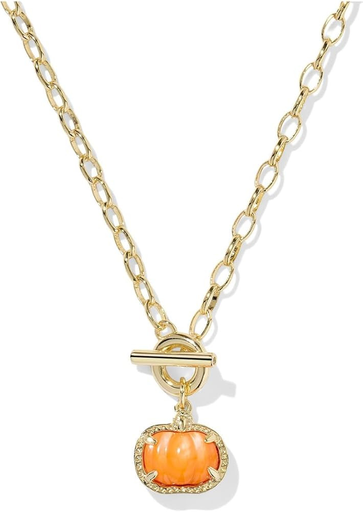 Kendra Scott Womens Pumpkin Link and Chain Necklace Gold Orange Mother Of Pearl One Size | Amazon (US)