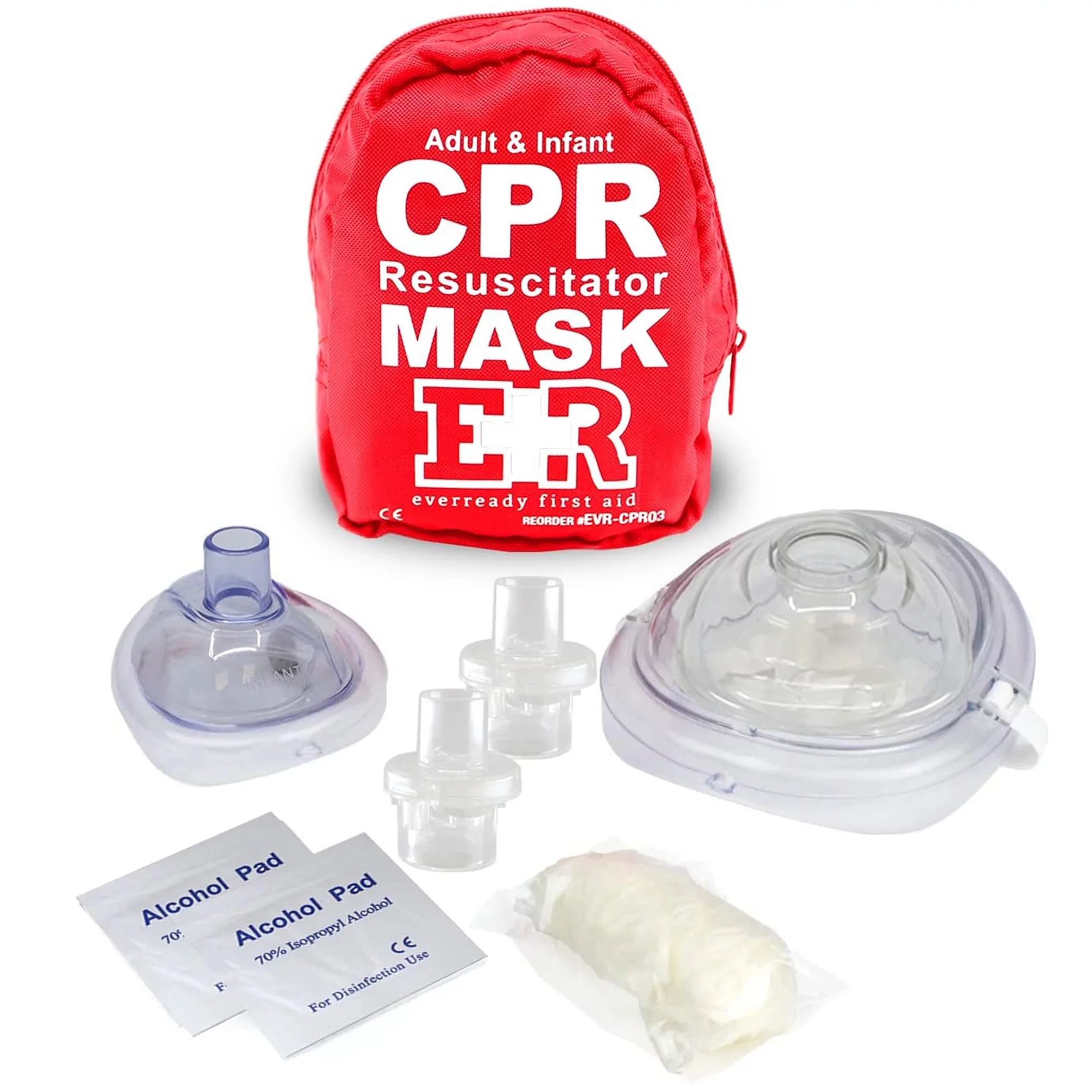 Ever Ready First Aid Adult & Infant CPR Mask Emergency Medical Kit, Red | Walmart (US)