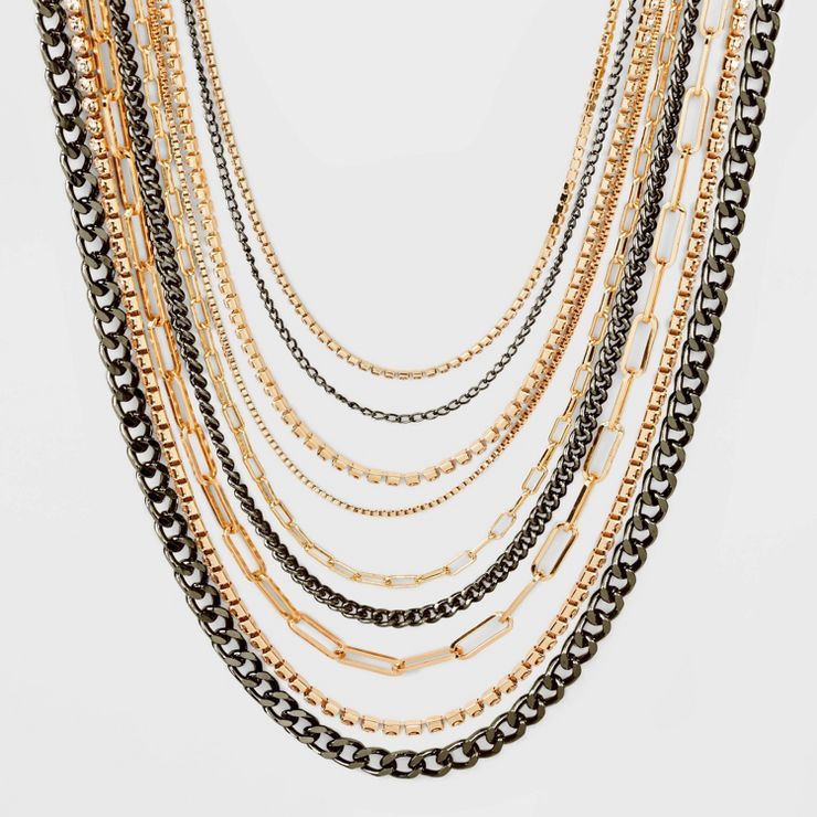 Multi-Strand Layered Statement Necklace - A New Day™ | Target