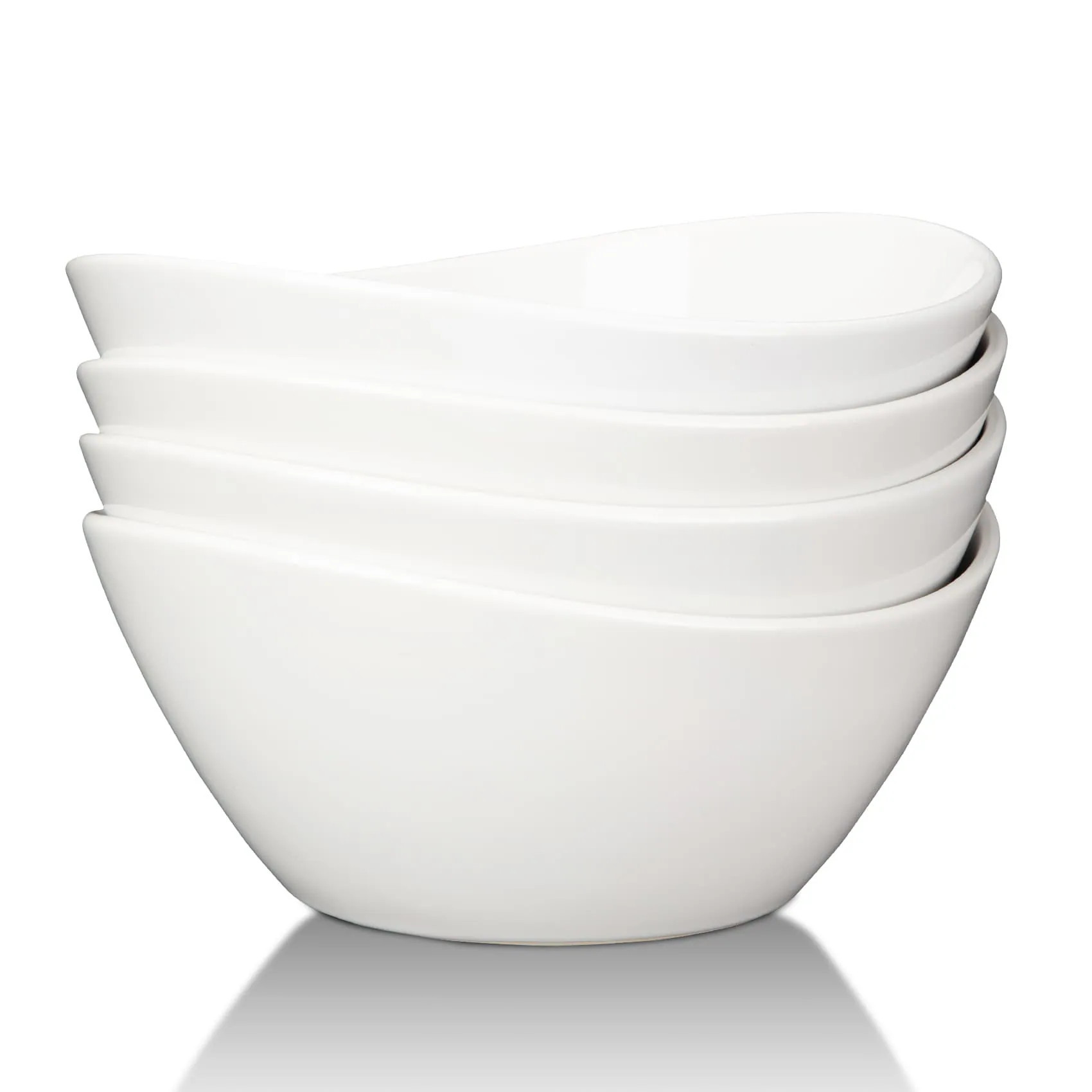 WhizMax 42 OZ Soup Bowls Set of 4 White Ceramic Bowls for Soup Salad Fruits Pasta Popcorn Porcelain Cereal Bowls Salad Bowl Microwave Dishwasher and | Lowe's