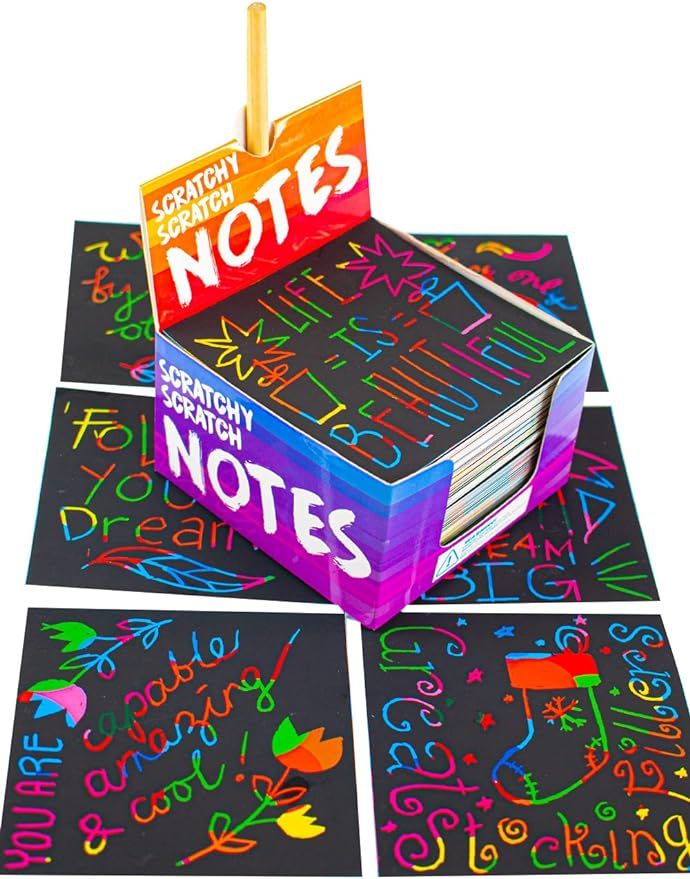 Amazon.com: PURPLE LADYBUG Rainbow Scratch Art for Kids Mini Notes - Stocking Stuffers for Teens ... | Amazon (US)