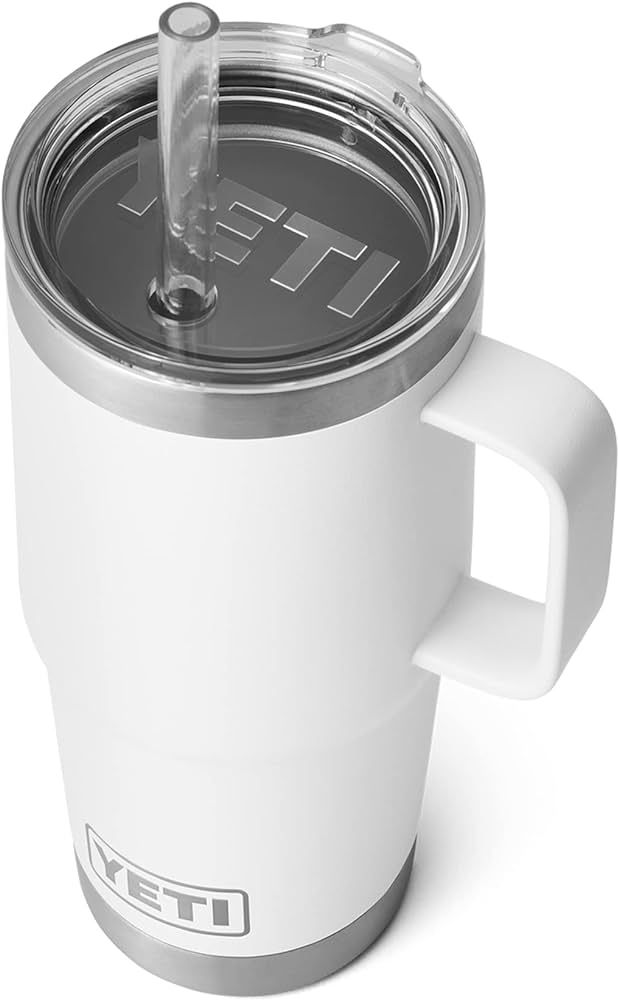 YETI Rambler 25 oz Straw Mug, Vacuum Insulated, Stainless Steel, White | Amazon (US)