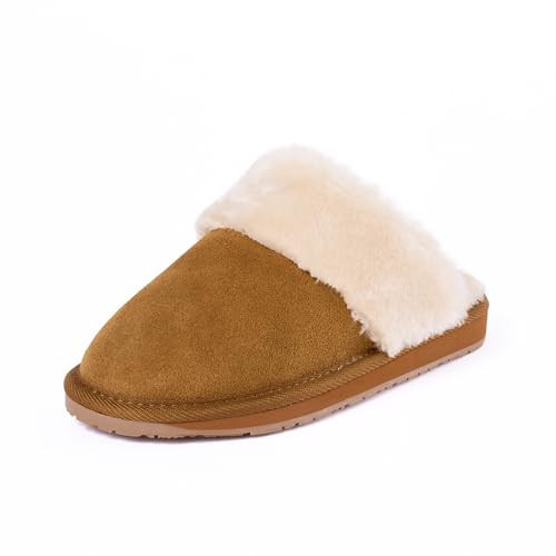 Minnetonka Women's Carefree Scuff, Tan, Size 8 | Amazon (US)