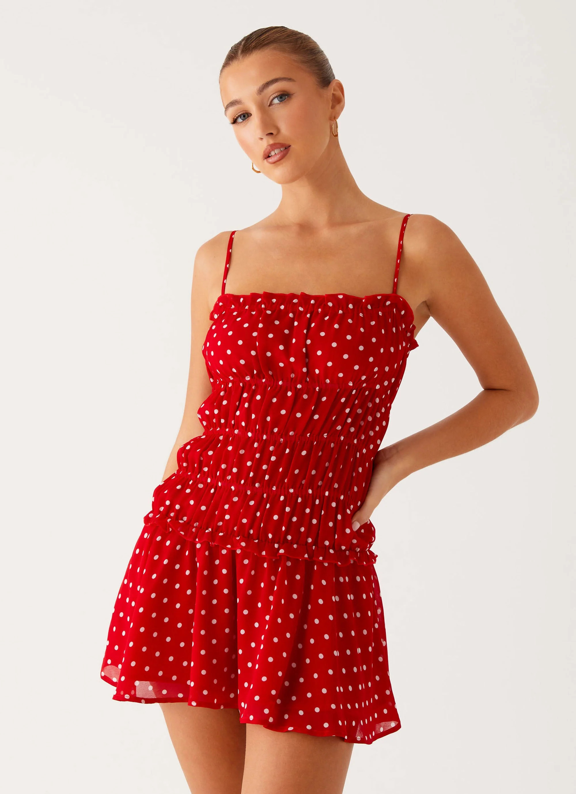 Cynlee Mini Dress - Red Polka Dot | Peppermayo (Global)