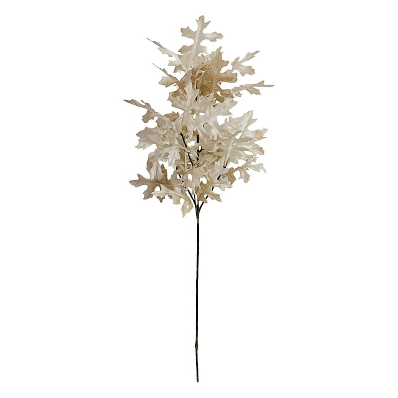 Cream Oak Leaves Stem, 35" | At Home