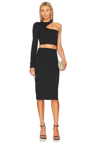 Susana Monaco Slim Midi Skirt in Black from Revolve.com | Revolve Clothing (Global)