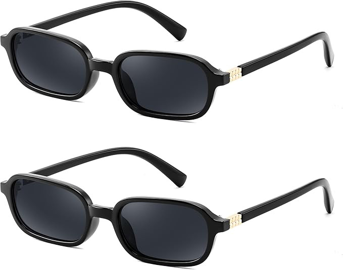 FEISEDY Retro Rectangular Sunglasses for Women Men 90s Small Vintage Fashion Square Sunnies B0282 | Amazon (US)
