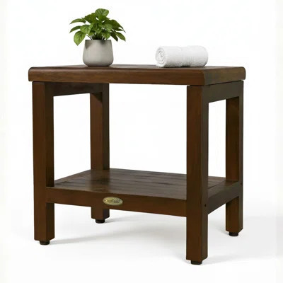 DecoTeak Eleganto, Teak Shower Bench, Teak Wood Shower Bench, Teak Shower Bench, Teak Shower Stool | Wayfair North America