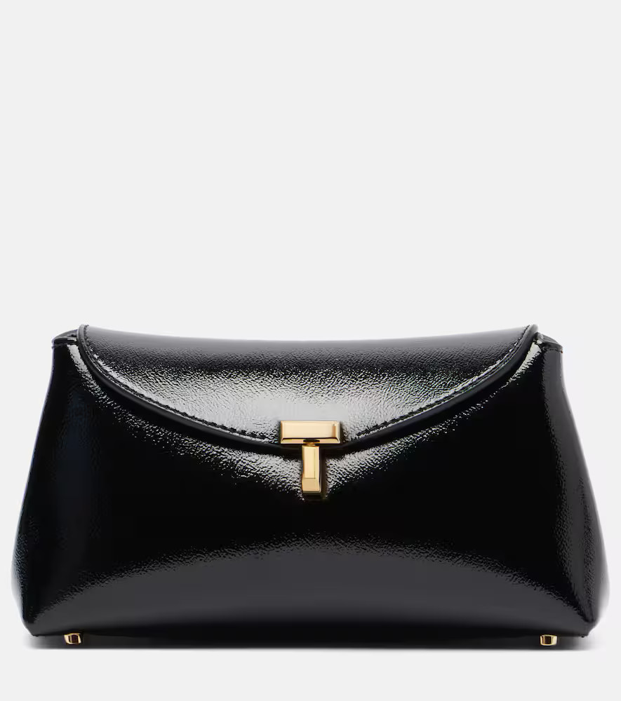 Toteme T-Lock Mini patent leather clutch | Mytheresa (US/CA)