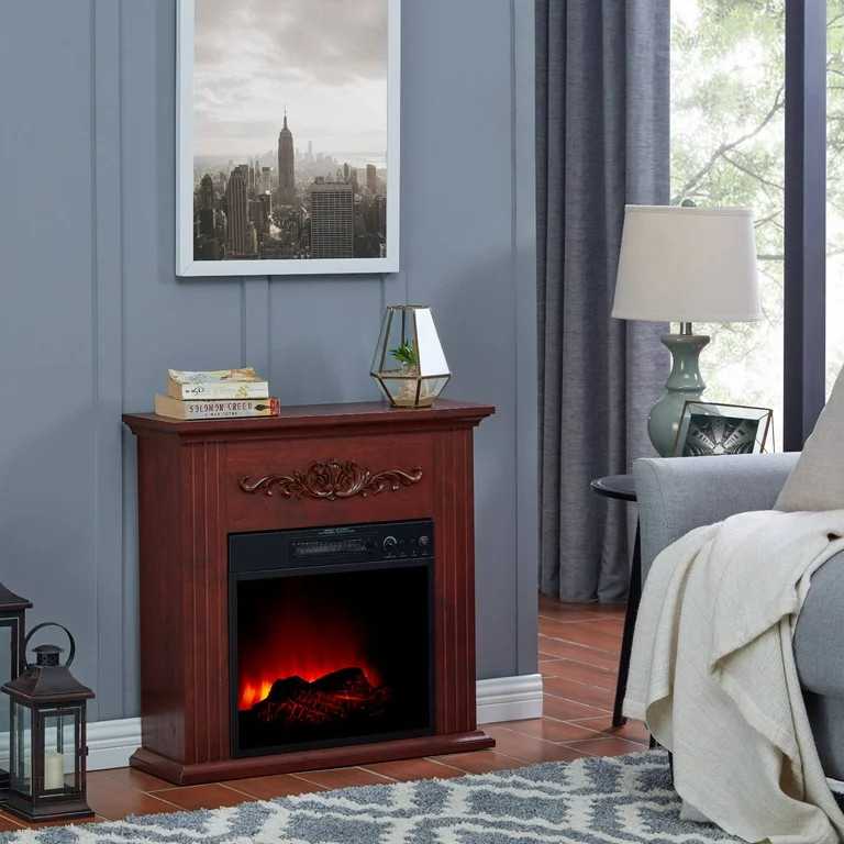 Bold Flame 28 inch Electric Fireplace Heater, Chestnut | Walmart (US)