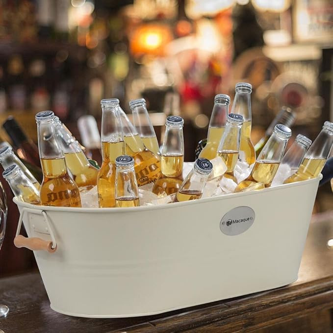 Large Ice Bucket for Cocktail Bar,Ice Buckets for Parties,Beverage Tub,for Home Bar Metal Drink C... | Amazon (US)