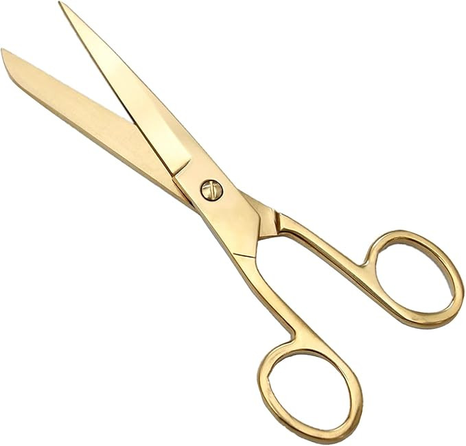 NatSumeBasics 7" Gold Scissors Craft Tailor Fabric Brass Scissors All Purpose Stainless Steel Pro... | Amazon (US)