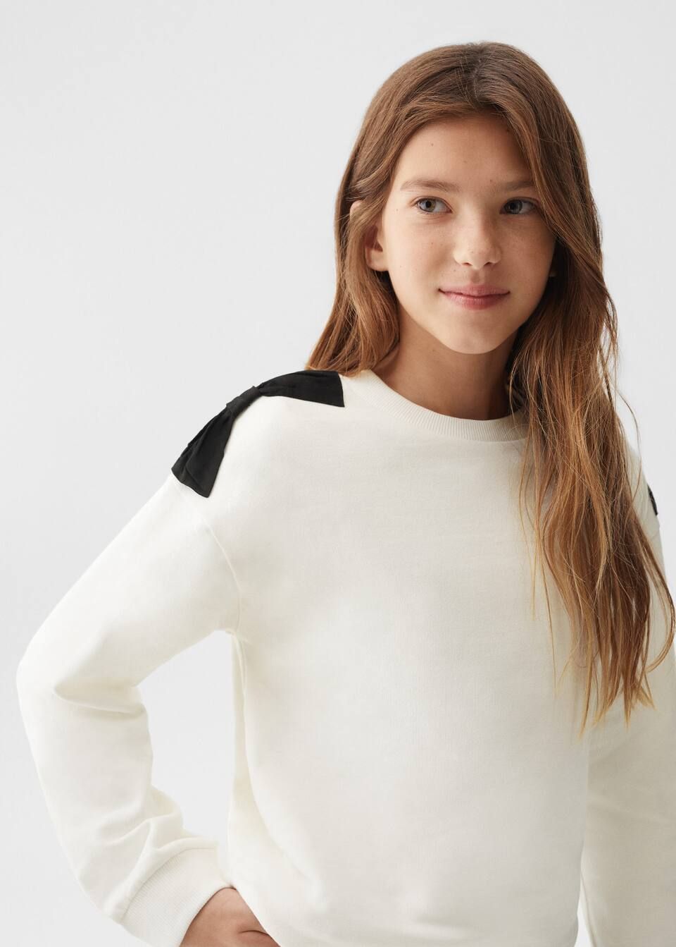 Bow cotton sweater -  Women | Mango USA | MANGO (US)