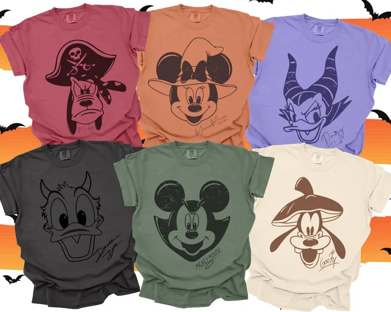 Comfort Colors® Retro Mickey & Friends Halloween Shirt, Disney Characters Halloween Shirt, Hallo... | Etsy (Global)