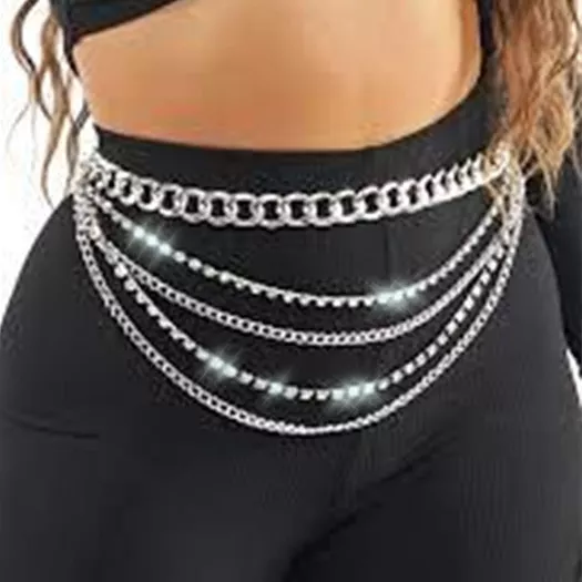 Snunui Waist Punk Harness Belt Fashion Body Chain Black Leather Goth  Adjustable Accessories for Women & Girls Party Cosplay