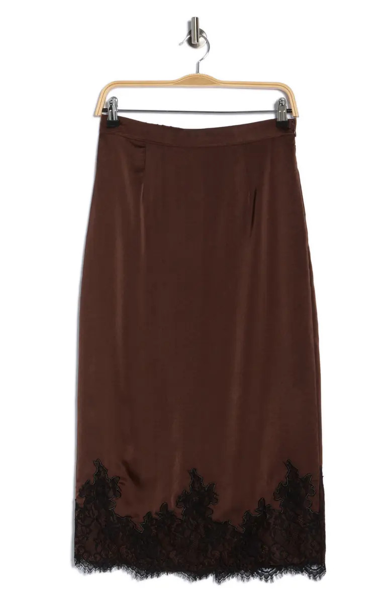 WAYF Lace Trim Midi Skirt | Nordstromrack | Nordstrom Rack