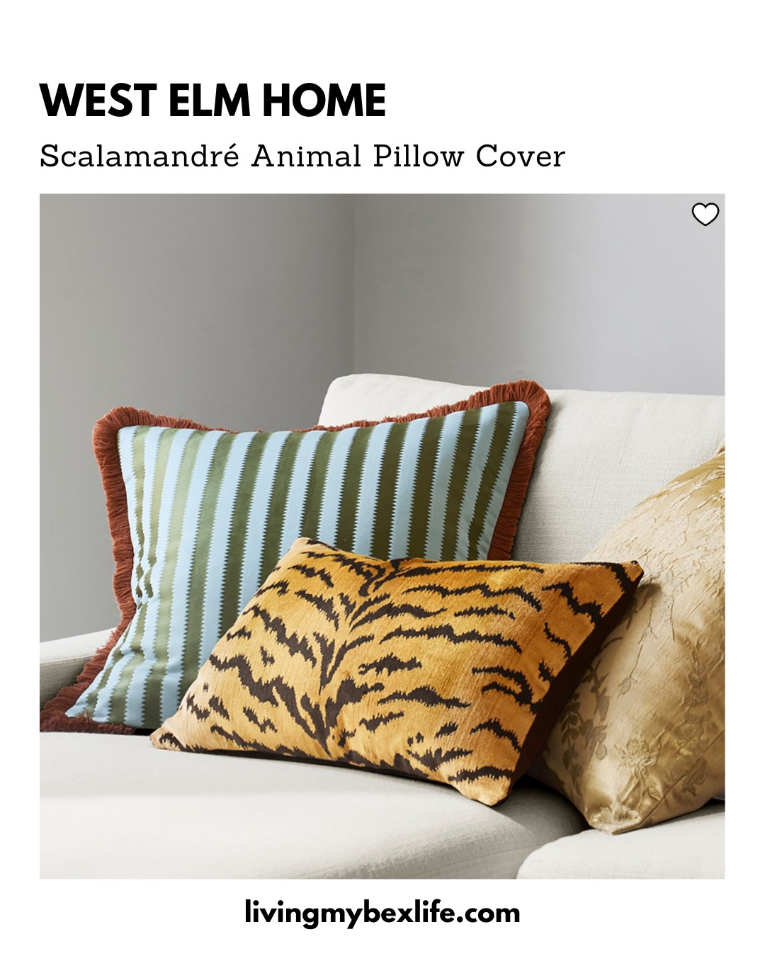Scalamandré Animal Pillow Cover @ West Elm | tiger print, leopard print, tigre, leopardo, cheetah, decorative pillow, throw pillow 

 #LTKU #LTKOver40 #LTKHome