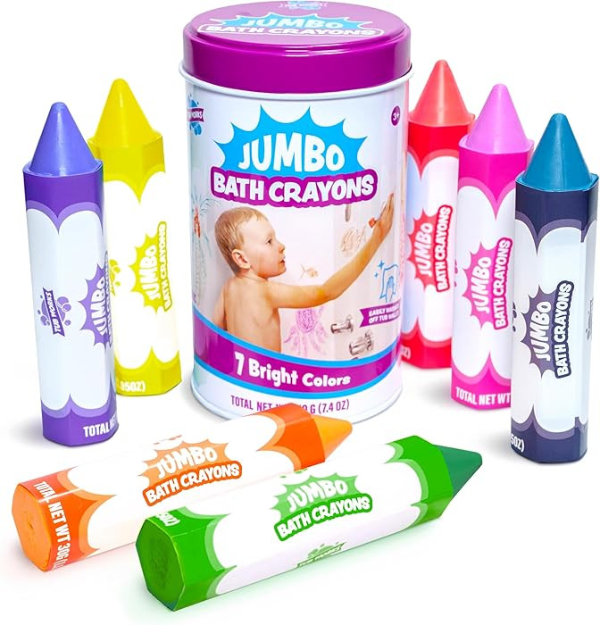 Tub Works® Smooth™ Jumbo Bath Crayons Bath Toy | Nontoxic, Washable Bath Crayons for Toddlers ... | Amazon (US)