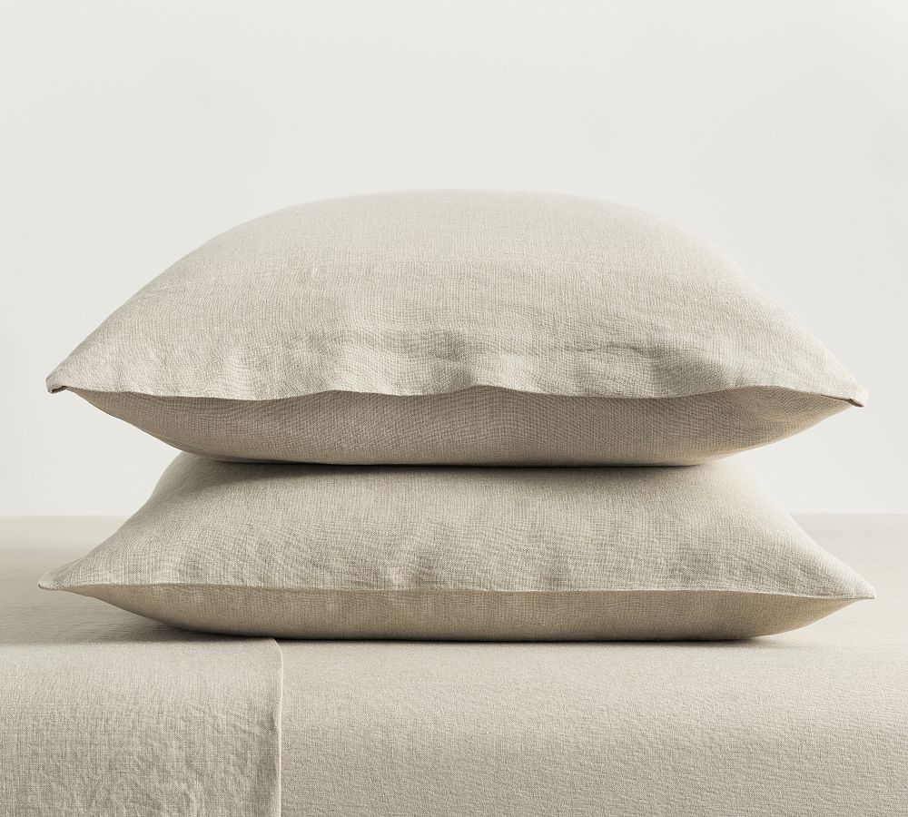 Classic Belgian Flax Linen Pillowcases - Set of 2 | Pottery Barn (US)